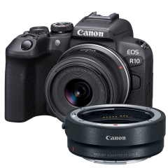 Canon EOS R10 + RF-S 18-45mm + EF-EOS R Adapter