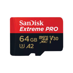 SanDisk Extreme Pro MicroSDXC 64GB 200MB/s A2 V30 + SD adapter